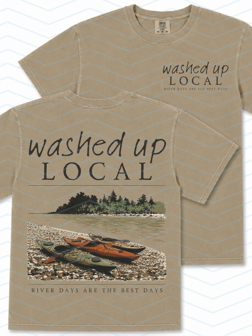 Washed Up Local Khaki Comfort Colors Graphic Tshirt Small-XL